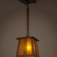 Meyda Lighting Prairie Loft 10" Mahogany Bronze Pendant Light With Amber Mica Shade Glass
