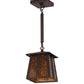 Meyda Lighting Prairie Loft 10" Mahogany Bronze Pendant Light With Amber Mica Shade Glass