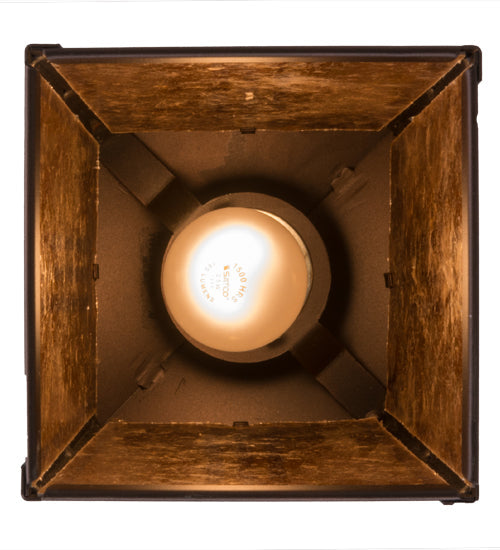 Meyda Lighting Prairie Loft 10" Mahogany Bronze Pendant Light With Amber Mica Shade Glass