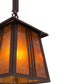 Meyda Lighting Prairie Loft 10" Mahogany Bronze Pendant Light With Amber Mica Shade Glass