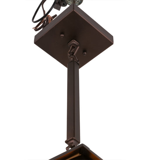 Meyda Lighting Prairie Loft 10" Mahogany Bronze Pendant Light With Amber Mica Shade Glass