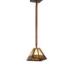 Meyda Lighting Prairie Loft 11" Coffee Cinnamon Metallic Mini Pendant Light With Beige Iridescent & Amber Mica Shade Glass
