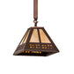 Meyda Lighting Prairie Loft 11" Coffee Cinnamon Metallic Mini Pendant Light With Beige Iridescent & Amber Mica Shade Glass