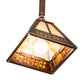 Meyda Lighting Prairie Loft 11" Coffee Cinnamon Metallic Mini Pendant Light With Beige Iridescent & Amber Mica Shade Glass