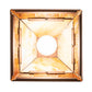 Meyda Lighting Prairie Loft 11" Coffee Cinnamon Metallic Mini Pendant Light With Beige Iridescent & Amber Mica Shade Glass
