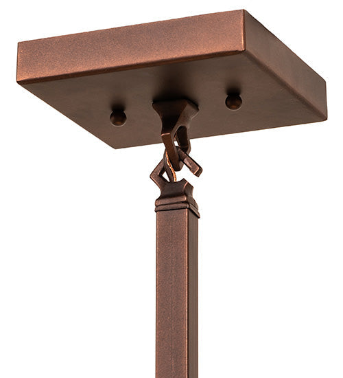 Meyda Lighting Prairie Loft 11" Coffee Cinnamon Metallic Mini Pendant Light With Beige Iridescent & Amber Mica Shade Glass