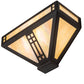 Meyda Lighting Prairie Loft 12" Craftsman Brown Wall Sconce With Beige Iridescent Shade Glass