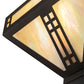 Meyda Lighting Prairie Loft 12" Craftsman Brown Wall Sconce With Beige Iridescent Shade Glass