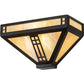 Meyda Lighting Prairie Loft 12" Craftsman Brown Wall Sconce With Beige Iridescent Shade Glass