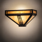 Meyda Lighting Prairie Loft 12" Mahogany Bronze Wall Sconce With Beige Art Shade Glass
