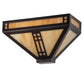 Meyda Lighting Prairie Loft 12" Mahogany Bronze Wall Sconce With Beige Art Shade Glass