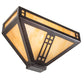 Meyda Lighting Prairie Loft 12" Mahogany Bronze Wall Sconce With Beige Art Shade Glass