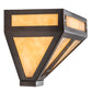 Meyda Lighting Prairie Loft 12" Mahogany Bronze Wall Sconce With Beige Art Shade Glass