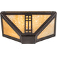 Meyda Lighting Prairie Loft 12" Mahogany Bronze Wall Sconce With Beige Art Shade Glass