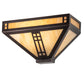 Meyda Lighting Prairie Loft 12" Mahogany Bronze Wall Sconce With Beige Art Shade Glass