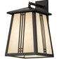Meyda Lighting Prairie Loft 12" Oil Rubbed Bronze Hanging Wall Sconce With Creme Carrare Idalight Shade Glass