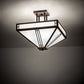 Meyda Lighting Prairie Loft 18"Sq 4-Light Oil Rubbed Bronze Semi-flush Mount Light With White Art Shade Glass