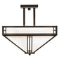 Meyda Lighting Prairie Loft 18"Sq 4-Light Oil Rubbed Bronze Semi-flush Mount Light With White Art Shade Glass