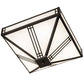 Meyda Lighting Prairie Loft 18"Sq 4-Light Oil Rubbed Bronze Semi-flush Mount Light With White Art Shade Glass