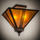 Meyda Lighting Prairie Loft 19" 2-Light Mahogany Bronze Flush Mount Light With Amber Mica Shade Glass