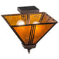 Meyda Lighting Prairie Loft 19" 2-Light Mahogany Bronze Flush Mount Light With Amber Mica Shade Glass