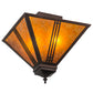 Meyda Lighting Prairie Loft 19" 2-Light Mahogany Bronze Flush Mount Light With Amber Mica Shade Glass