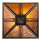 Meyda Lighting Prairie Loft 19" 2-Light Mahogany Bronze Flush Mount Light With Amber Mica Shade Glass