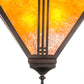 Meyda Lighting Prairie Loft 19" 2-Light Mahogany Bronze Flush Mount Light With Amber Mica Shade Glass
