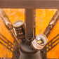 Meyda Lighting Prairie Loft 19" 2-Light Mahogany Bronze Flush Mount Light With Amber Mica Shade Glass