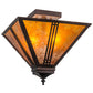 Meyda Lighting Prairie Loft 19" 2-Light Mahogany Bronze Flush Mount Light With Amber Mica Shade Glass
