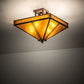 Meyda Lighting Prairie Loft 23" 4-Light Mahogany Bronze Flush Mount Light With Amber Mica Shade Glass