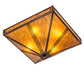 Meyda Lighting Prairie Loft 23" 4-Light Mahogany Bronze Flush Mount Light With Amber Mica Shade Glass