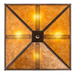 Meyda Lighting Prairie Loft 23" 4-Light Mahogany Bronze Flush Mount Light With Amber Mica Shade Glass