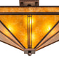 Meyda Lighting Prairie Loft 23" 4-Light Mahogany Bronze Flush Mount Light With Amber Mica Shade Glass