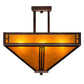 Meyda Lighting Prairie Loft 26" 4-Light Mahogany Bronze Semi-flush Light With Amber Mica Shade Glass