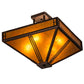 Meyda Lighting Prairie Loft 26" 4-Light Mahogany Bronze Semi-flush Light With Amber Mica Shade Glass