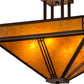 Meyda Lighting Prairie Loft 26" 4-Light Mahogany Bronze Semi-flush Light With Amber Mica Shade Glass