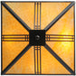 Meyda Lighting Prairie Loft 26" 4-Light Oil Rubbed Bronze Semi-flush Mount Ceiling Light With Beige Art Shade Glass