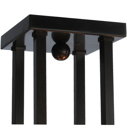 Meyda Lighting Prairie Loft 26" 4-Light Oil Rubbed Bronze Semi-flush Mount Ceiling Light With Beige Art Shade Glass