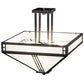 Meyda Lighting Prairie Loft 26" 4-Light Textured Black Semi-flush Mount Ceiling Light With White Art Shade Glass