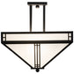 Meyda Lighting Prairie Loft 26" 4-Light Textured Black Semi-flush Mount Ceiling Light With White Art Shade Glass