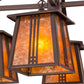 Meyda Lighting Prairie Loft 28" 4-Light Mahogany Bronze Chandelier With Amber Mica Shade Glass