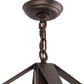 Meyda Lighting Prairie Loft 28" 4-Light Mahogany Bronze Chandelier With Amber Mica Shade Glass
