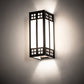 Meyda Lighting Prairie Loft 5" 2-Light Craftsman Brown Wall Sconce With White Art Shade Glass