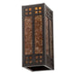Meyda Lighting Prairie Loft 5" 2-Light Mahogany Bronze Wall Sconce With Amber Mica Shade Glass