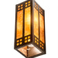 Meyda Lighting Prairie Loft 5" 2-Light Mahogany Bronze Wall Sconce With Amber Mica Shade Glass