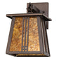 Meyda Lighting Prairie Loft 7" Mahogany Bronze Hanging Wall Sconce With Amber Mica Shade Glass