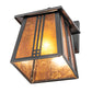 Meyda Lighting Prairie Loft 7" Mahogany Bronze Hanging Wall Sconce With Amber Mica Shade Glass