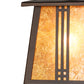 Meyda Lighting Prairie Loft 7" Mahogany Bronze Hanging Wall Sconce With Amber Mica Shade Glass