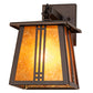 Meyda Lighting Prairie Loft 7" Mahogany Bronze Hanging Wall Sconce With Amber Mica Shade Glass